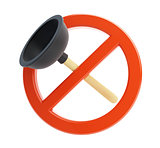 no plunger 3d Illustrations on a white background