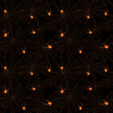 Halloween spider web seamless pattern. Vector background.