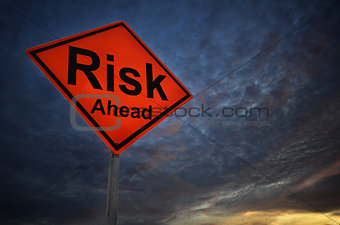 Risk warning road sign