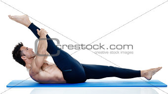man fitness pilates exercices isolated