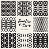 Vector Seamless Hand Drawn Triangle Lines Pattern Collection