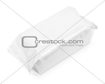 Wet wipes package isolated on white