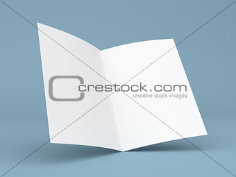Blank folded flyer, booklet, business card or brochure