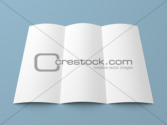 Leaflet blank trifold white paper brochure