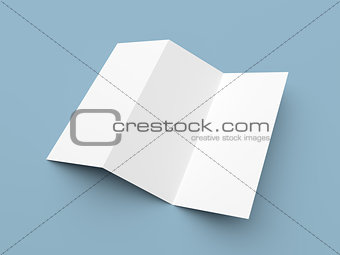 Leaflet blank zigzag-fold white paper brochure