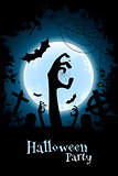 Halloween Zombie Party Poster. Holiday Card.