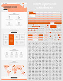 One Page Website and Mobile Apps Wireframe Kit