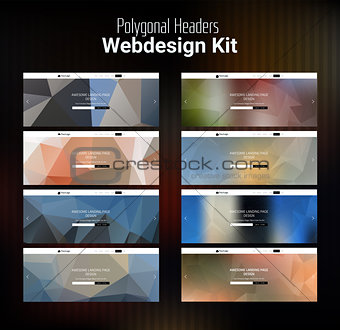 Blurred Polygonal Website Header Kit