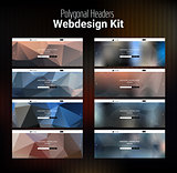 Blurred Polygonal Website Header Kit