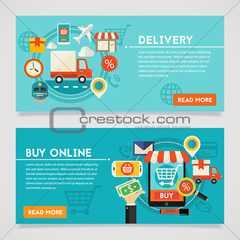 Buy Online And Delivery Concept