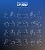Outline stroke multitouch gesture hand icons