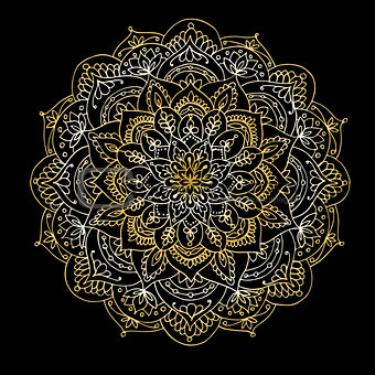 Mandala ornament, golden pattern for your design