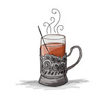 Tea cup vintage glass-holder, sketch for your design