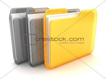 three folders