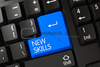 Keyboard with Blue Button - New Skills.
