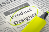 Product Designer Job Vacancy.