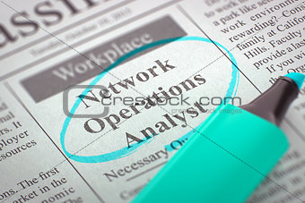 Network Operations Analyst Job Vacancy.
