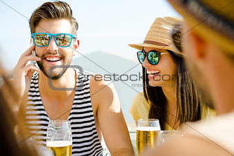 Friends at the beach bar