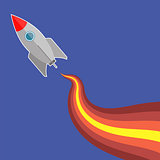 Space Rocket Flying