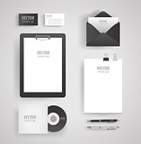 Premium corporate identity template set. Business stationery mock-up with logo .  of envelope, card, folder, etc. Vector illustration.