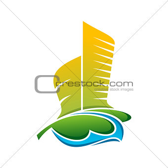 Architecture Building Colorful Vector Icon Logo