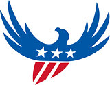 American Eagle Flying USA Flag Retro
