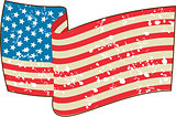 USA Flag Stars and Stripes Grunge Wavy Retro