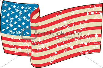 USA Flag Stars and Stripes Grunge Wavy Retro
