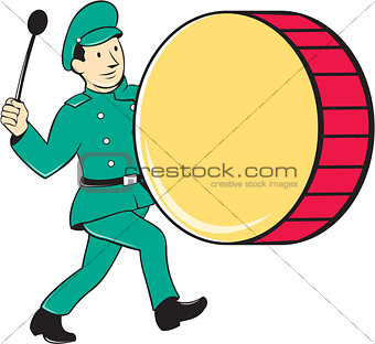 Marching Band Drummer Beating Drum