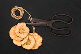 Dried apples.