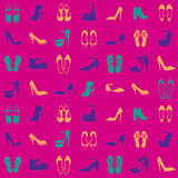 pattern with different kinds of shoes