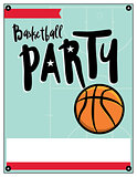 Basketball Party Invitation Template Illlustration