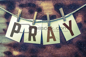 Pray Concept Pinned Cards and Rust