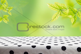 Tablecloth with blur bokeh background