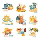 Beach And Summer Labels Set
