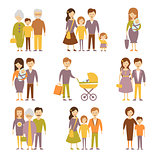 Family Figures Icons Set