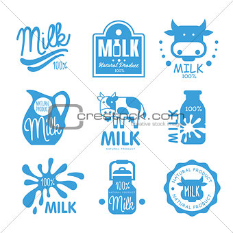 Blue and White Milk Symbols