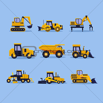 Yellow Tractors Illustration