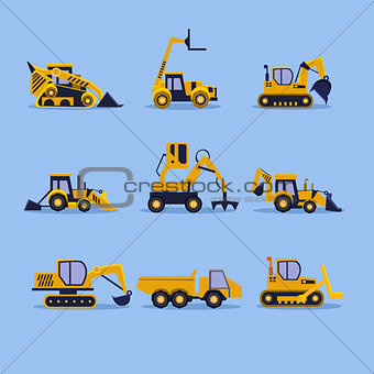Yellow Tractors Illustration