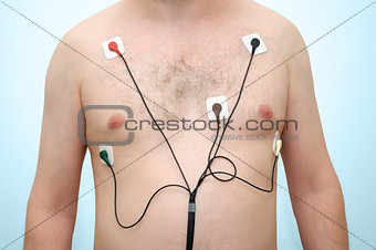 Man wearing holter monitor