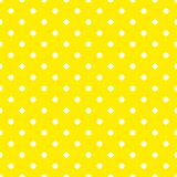 Tile vector pattern with white polka dots on yellow background