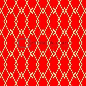 Red and golden tile vector pattern