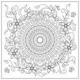 mandala into the circle and flowers