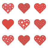 Red hearts set