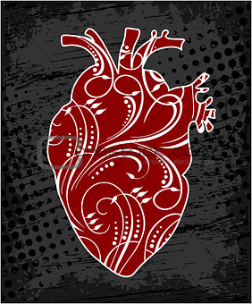 Anatomical floral human heart.