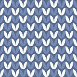 Tile blue and white knitting vector pattern