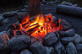 Camp fire in the nigth