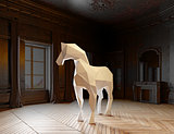 low-poly style horse