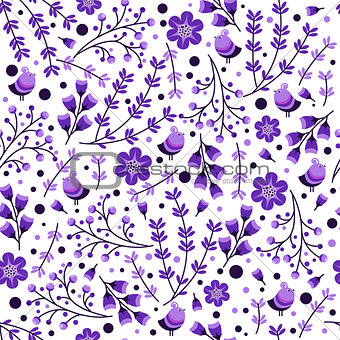 seamless pattern with hand drawn leaves and flowers. Vintage set for invitations. save the date cards and other design.