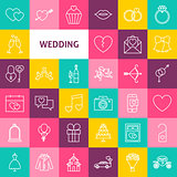 Vector Line Wedding Icons